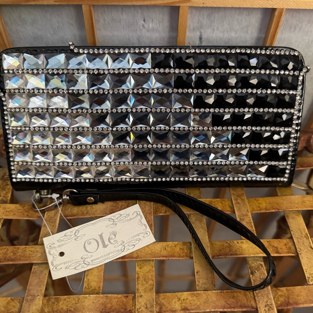 Elegant Black and Silver Clutch